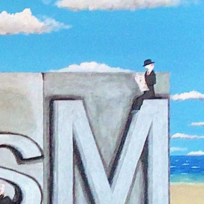 Hommage à Magritte - Dominique Cappelle (105 cm x 61 cm)